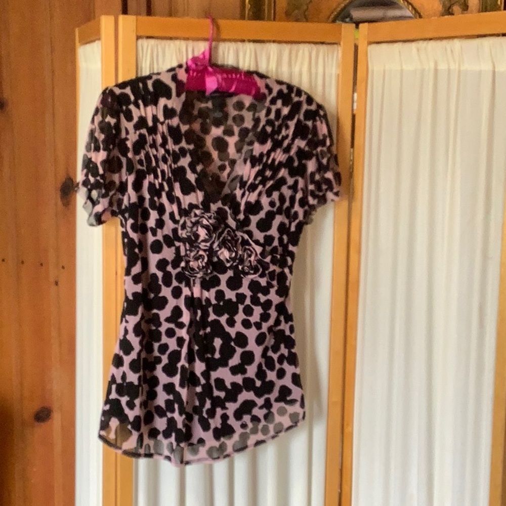 Animal print, short sleeve, blouse